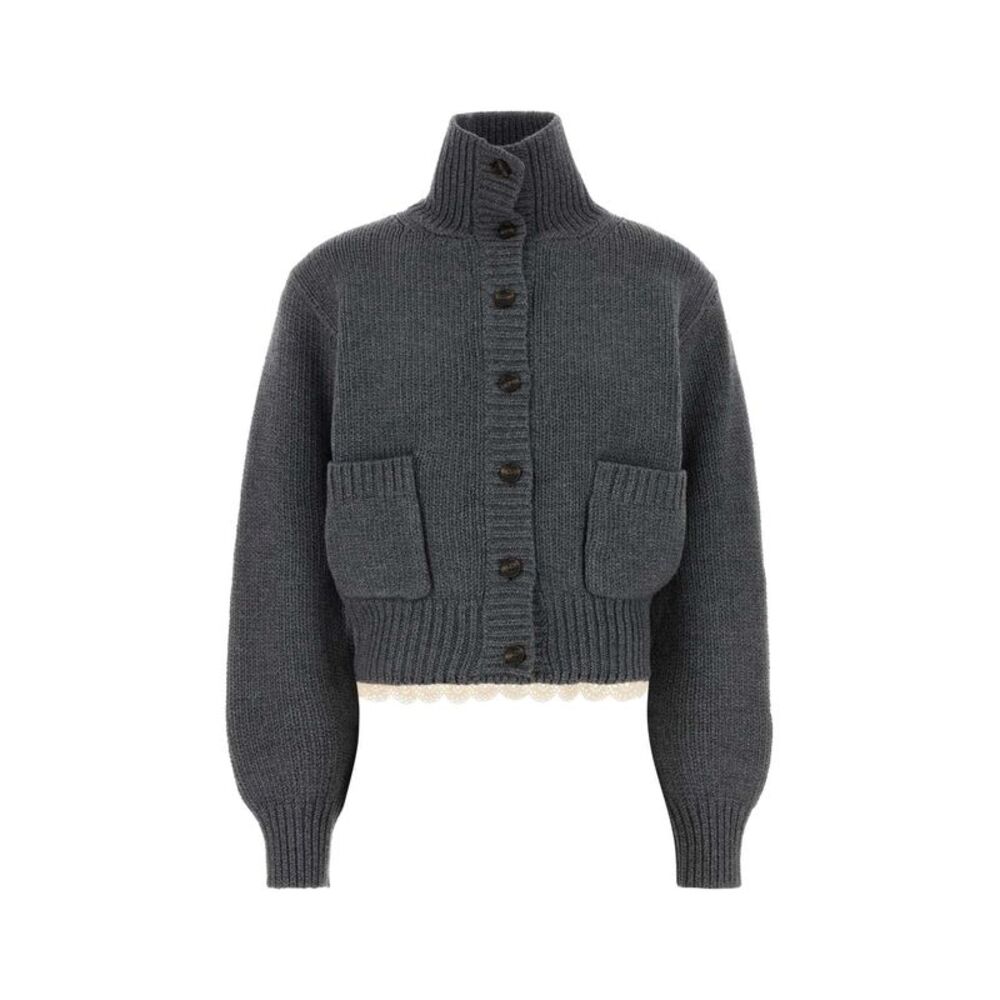 Magda Butrym Women Dark Grey Wool Cardigan
